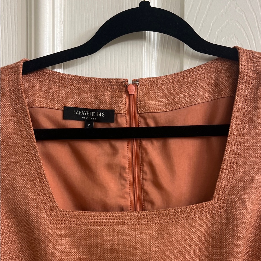 Lafayette 148 New York Rust Midi Dress - Picture 3 of 4